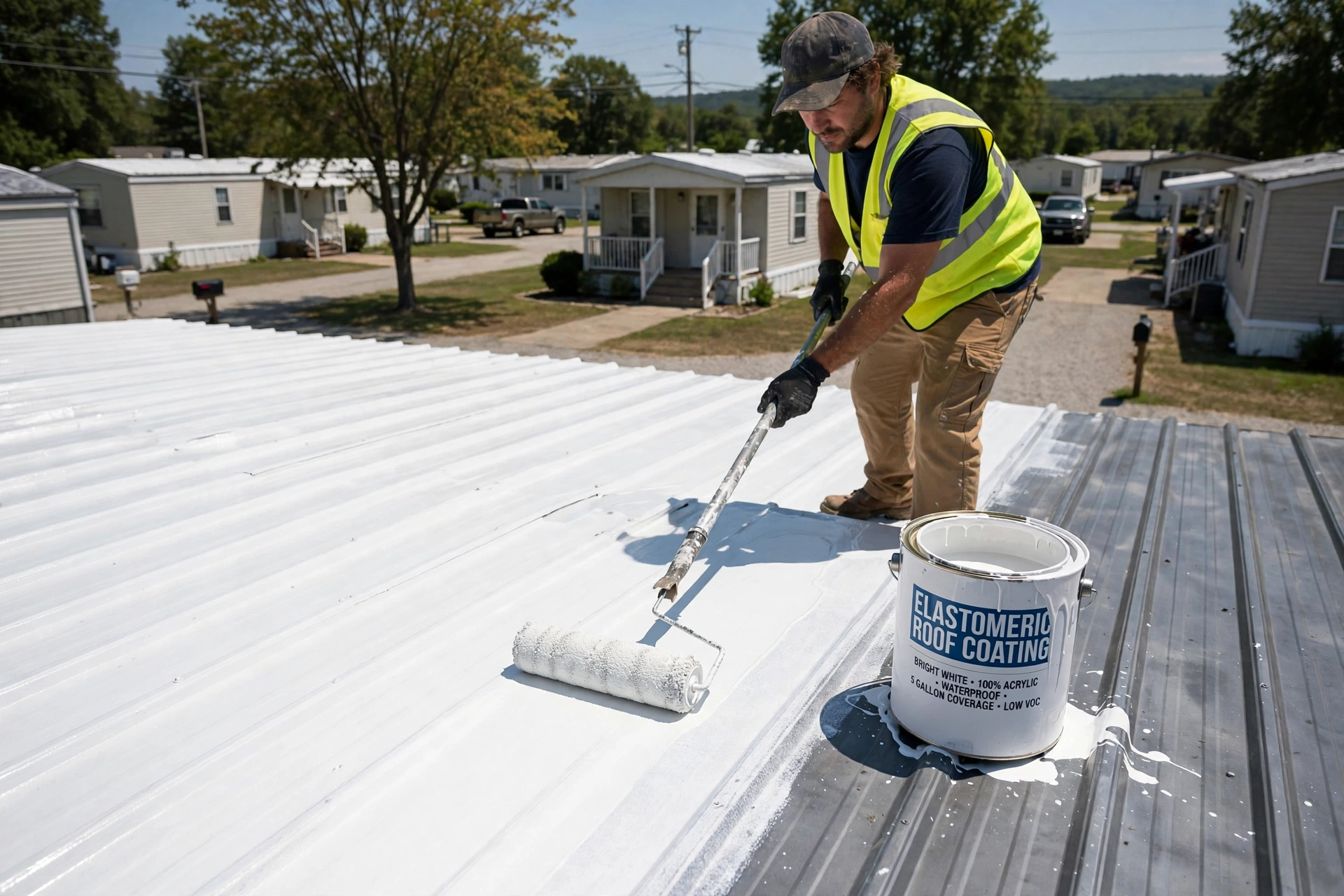 Mobile home roof coating