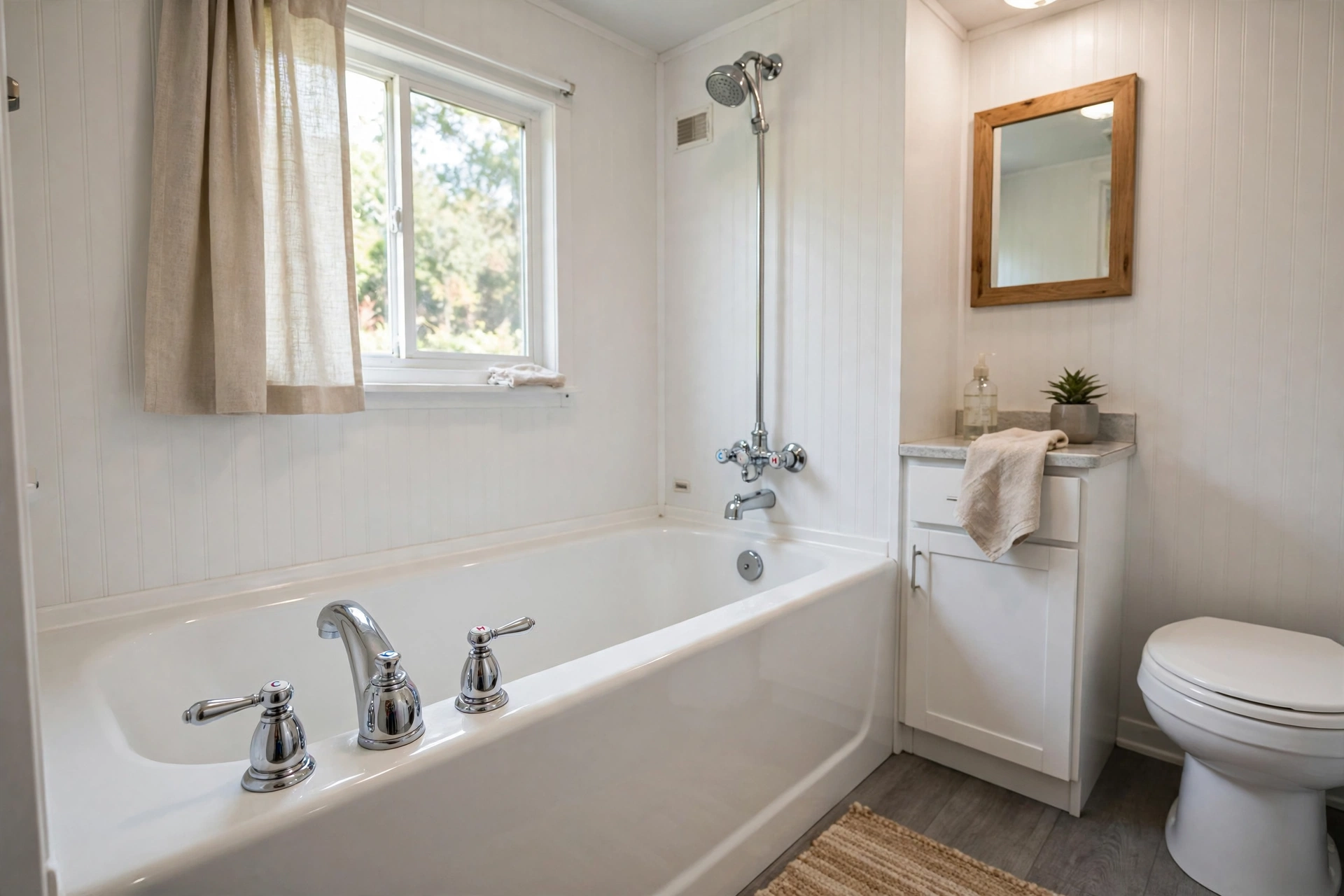 Mobile home bathtub and shower faucet